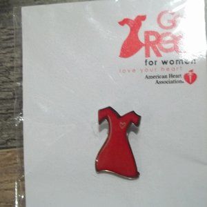 American Heart Association Go Red Love Your Heart Pin Red Dress
